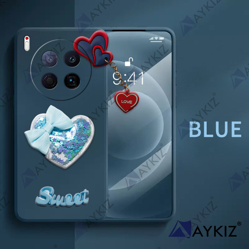 Aykiz Soft Heart Keychain Star Glitter Back Cover for Camon 40 Premier