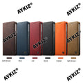 Aykiz Premium Premium Leather Wallet Phone Case – Strong Magnet, RFID Blocking, Slim Shockproof Design for Samsung