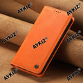 Aykiz Premium Premium Leather Wallet Phone Case – Strong Magnet, RFID Blocking, Slim Shockproof Design for Samsung