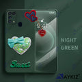 Aykiz Soft Heart Keychain Star Glitter Back Cover for Samsung Galaxy M31