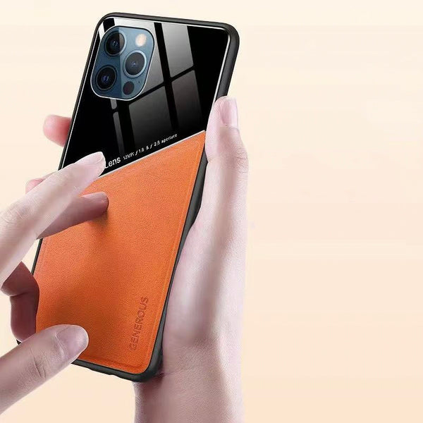 Premium Leather Texture Laminated Glass Back Case for Vivo – Professional & Stylish Protection
