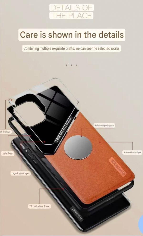Premium Leather Texture Laminated Glass Back Case for Redmi – Professional & Stylish Protection