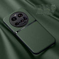 PU Leather Feel Magnetic Ring Back Case for IPhone (MagSafe Compatible)