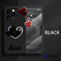 Aykiz Soft Heart Keychain Star Glitter Back Cover for IPhone 15 Pro