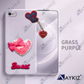 Aykiz Soft Heart Keychain Star Glitter Back Cover for IPhone 6