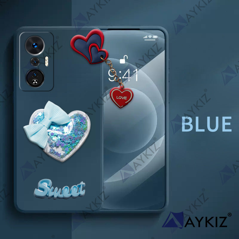 Aykiz Soft Heart Keychain Star Glitter Back Cover for Infinix Hot 20s