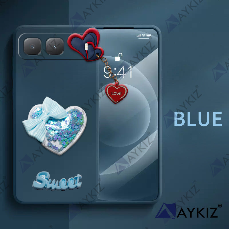 Aykiz Soft Heart Keychain Star Glitter Back Cover for Infinix Hot 60i 5G