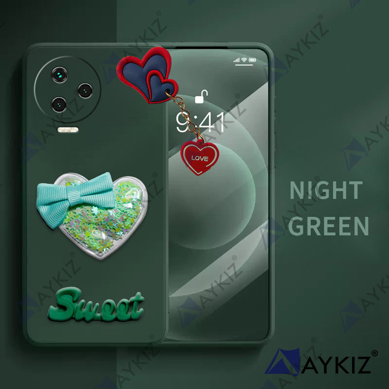 Aykiz Soft Heart Keychain Star Glitter Back Cover for Infinix Note 12 Pro 4G