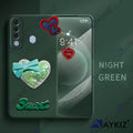 Aykiz Soft Heart Keychain Star Glitter Back Cover for Techno Spark 7 Pro