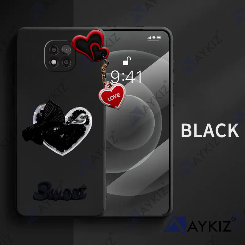 Aykiz Soft Heart Keychain Star Glitter Back Cover for Moto E7 Power 2021