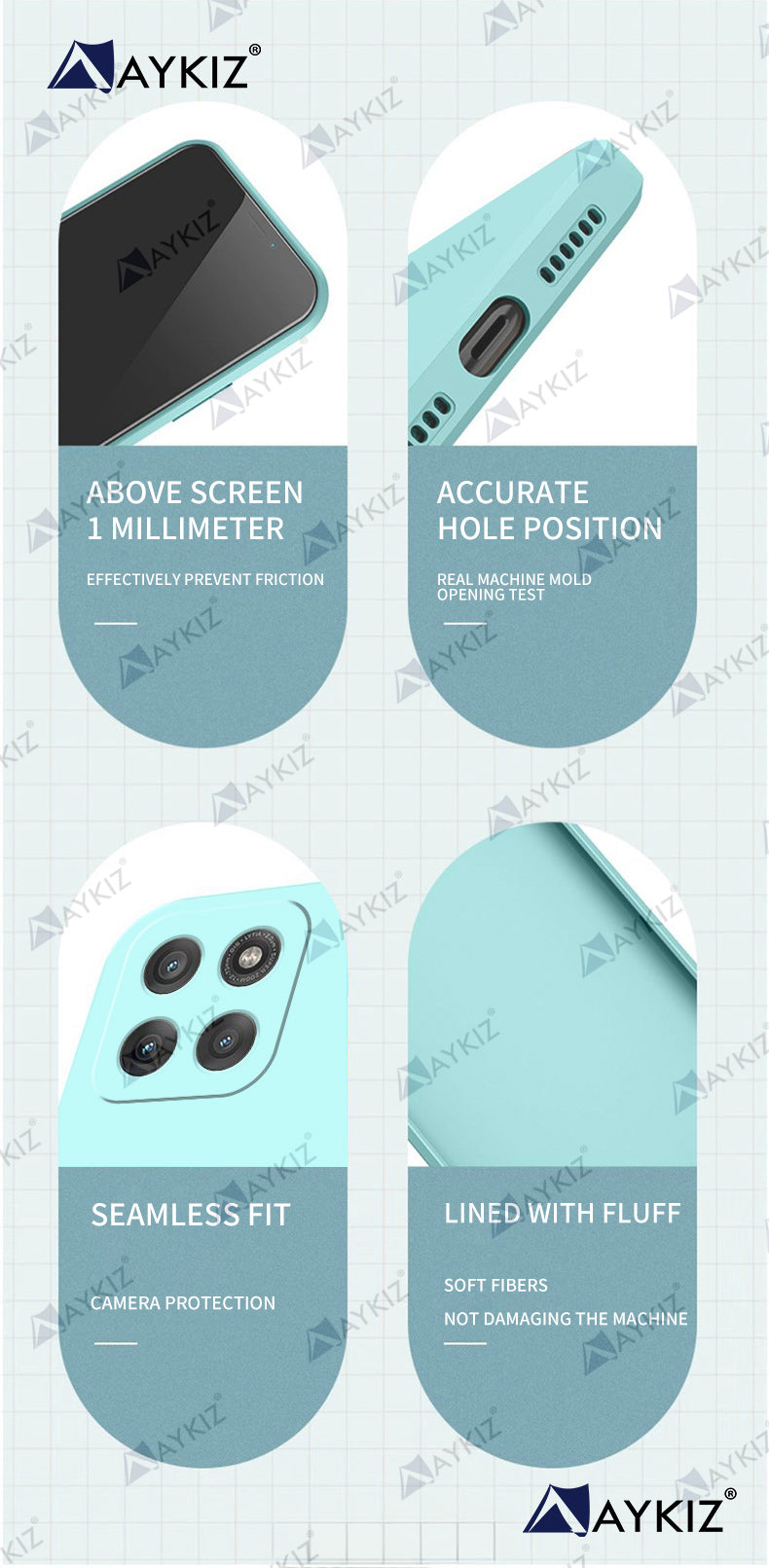 Aykiz Soft Matte Silicone Back Cover Inside Cloth with Camera Protection for Moto Edge 60