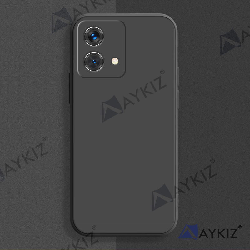 Aykiz Soft Matte Silicone Back Cover Inside Cloth with Camera Protection for Moto G84