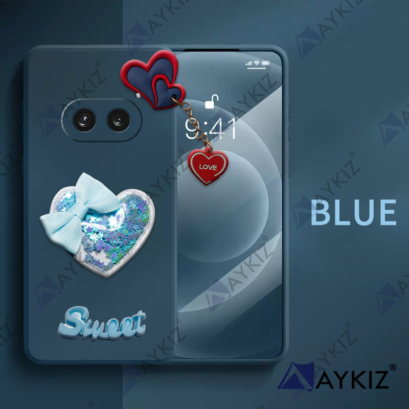 Aykiz Soft Heart Keychain Star Glitter Back Cover for Nothing Phone 2A