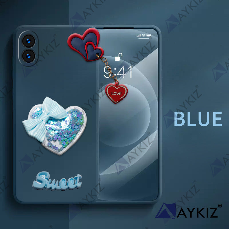 Aykiz Soft Heart Keychain Star Glitter Back Cover for Nothing Phone 1