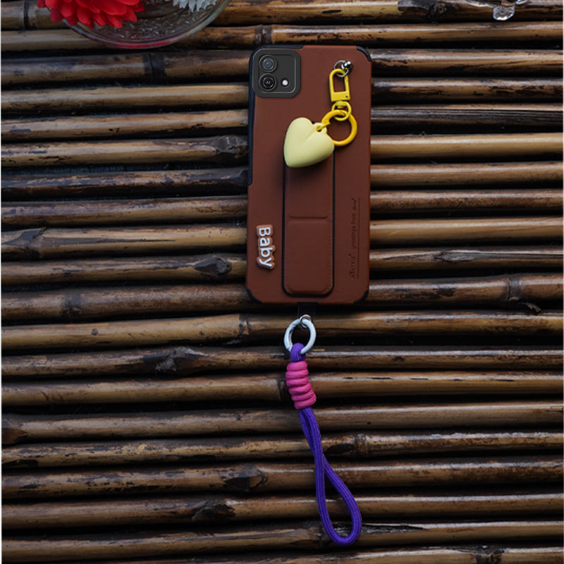 AYKIZ Designed Magnetic Stand & Holder,Decorative Hard Heart Keychain Cover for Oppo A16k/A16e