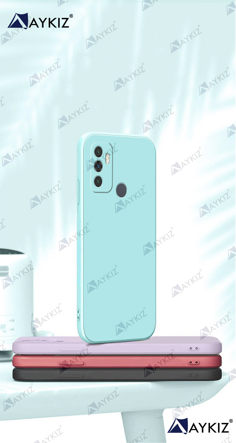 Aykiz Soft Matte Silicone Back Cover Inside Cloth with Camera Protection for Oppo A53 2020