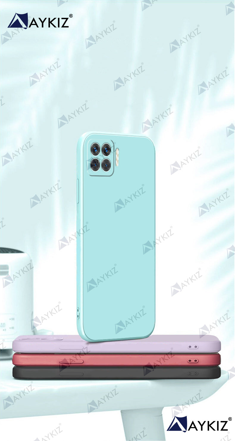 Aykiz Soft Matte Silicone Back Cover Inside Cloth with Camera Protection for Oppo F17 Pro