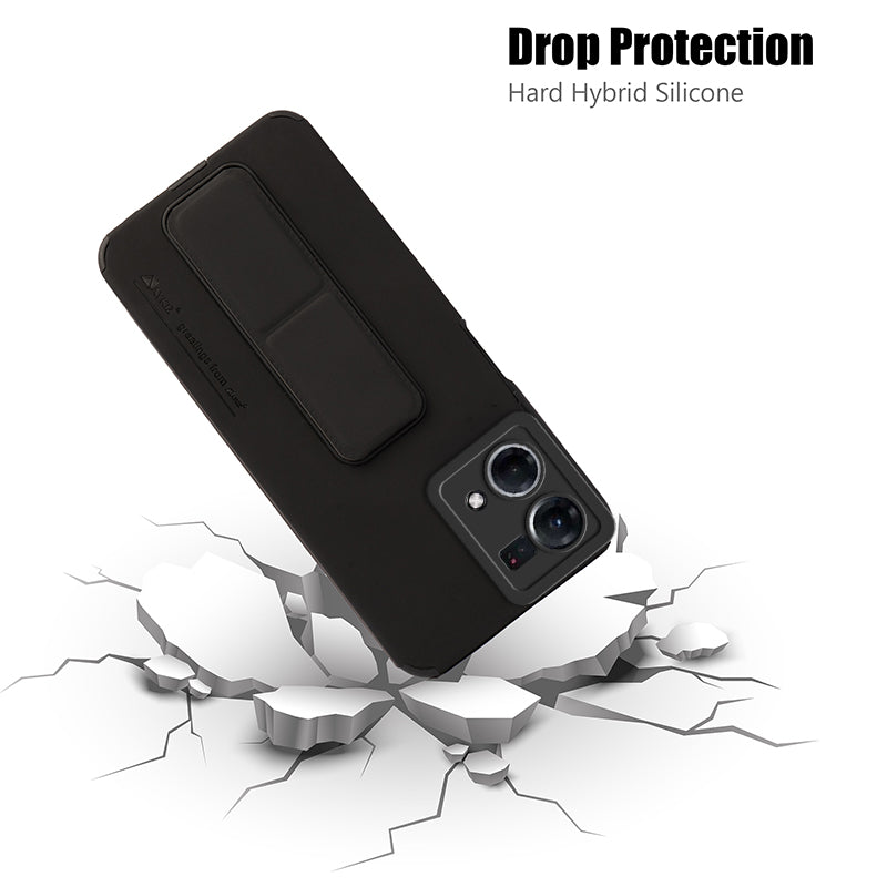 AYKIZ Designed Magnetic Stand & Holder,Vertical & Horizontal Hand Strap Multi Kickstand,Finger Strap Back Cover for Oppo F21 Pro 4G