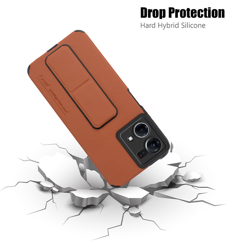 AYKIZ Designed Magnetic Stand & Holder,Vertical & Horizontal Hand Strap Multi Kickstand,Finger Strap Back Cover for Oppo F21 Pro 4G