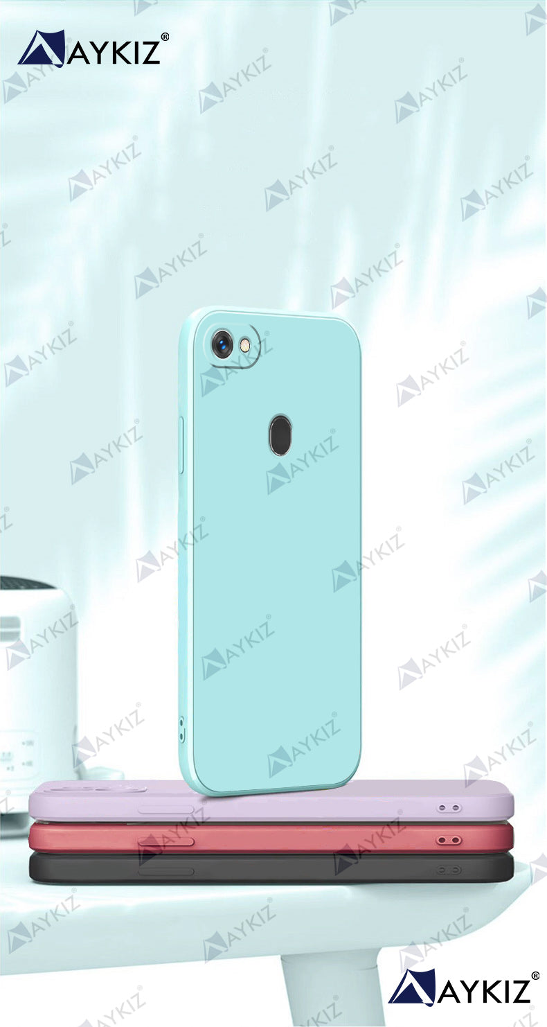 Aykiz Soft Matte Silicone Back Cover Inside Cloth with Camera Protection for Oppo F7