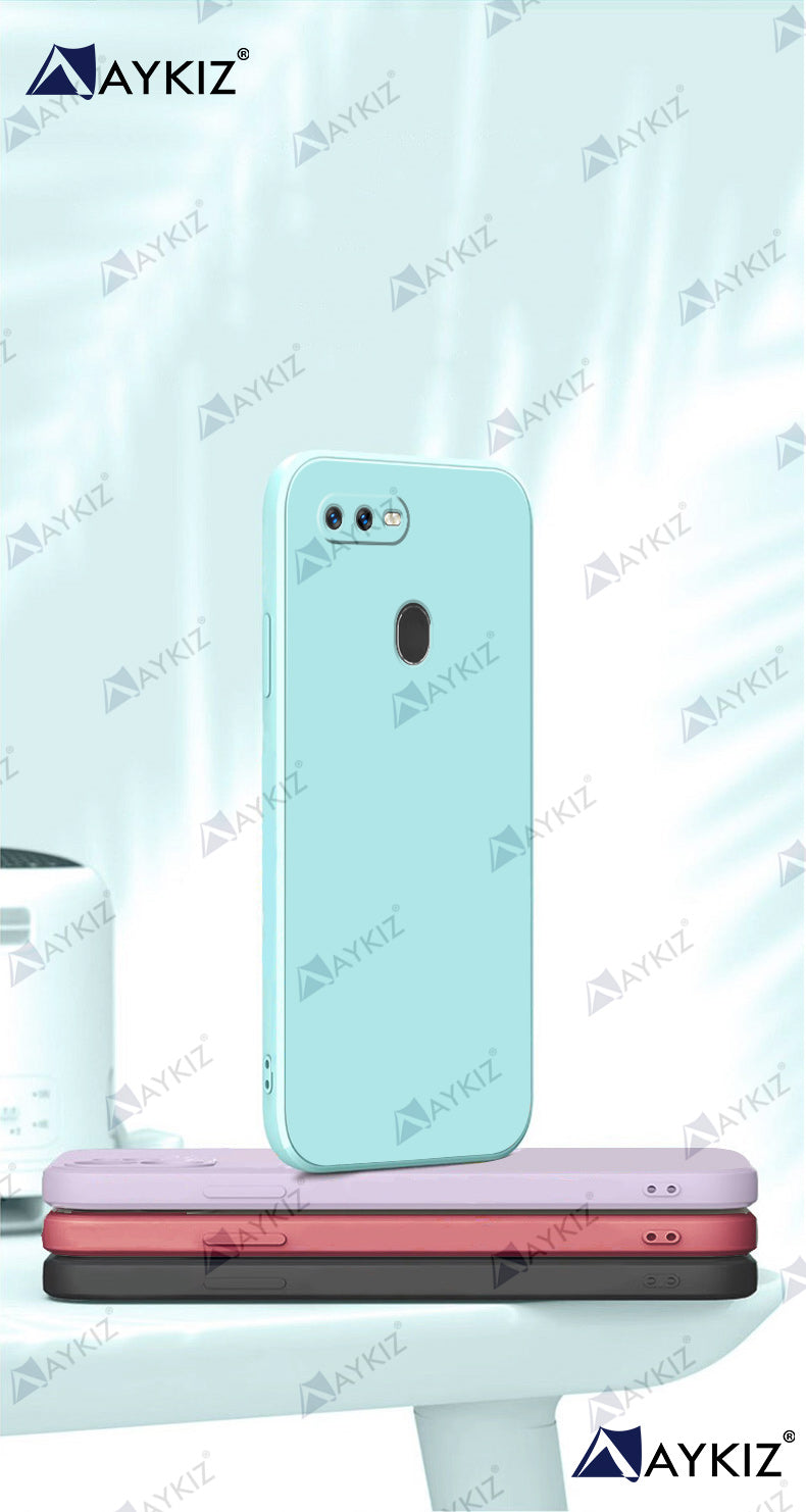 Aykiz Soft Matte Silicone Back Cover Inside Cloth with Camera Protection for Oppo A5s/A7/F9/F9 Pro