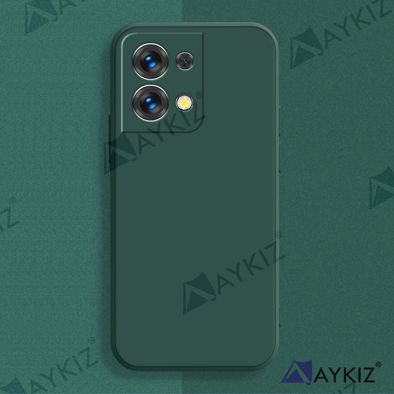 Aykiz Soft Matte Silicone Back Cover Inside Cloth with Camera Protection for Reno 8