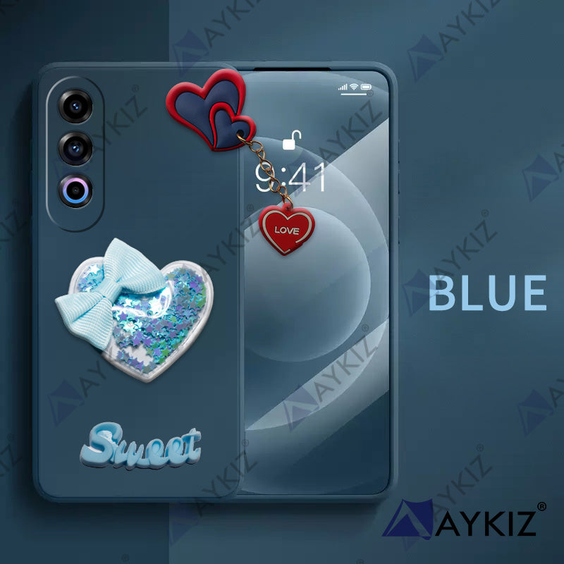 Aykiz Soft Heart Keychain Star Glitter Back Cover for OnePlus Nord CE 4
