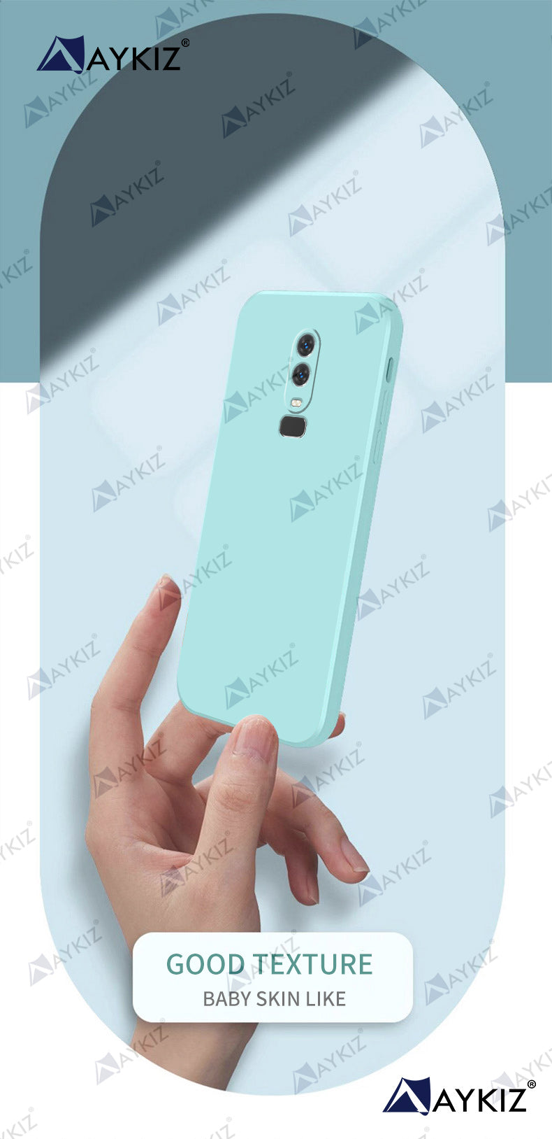 Aykiz Soft Matte Silicone Back Cover Inside Cloth with Camera Protection for OnePlus 6