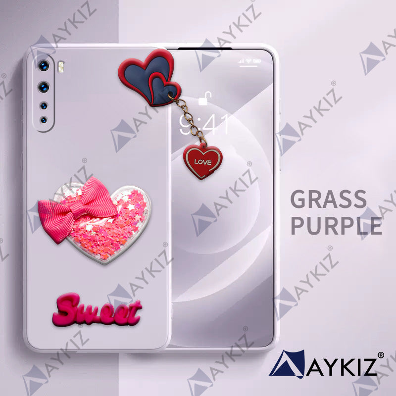 Aykiz Soft Heart Keychain Star Glitter Back Cover for OnePlus Nord