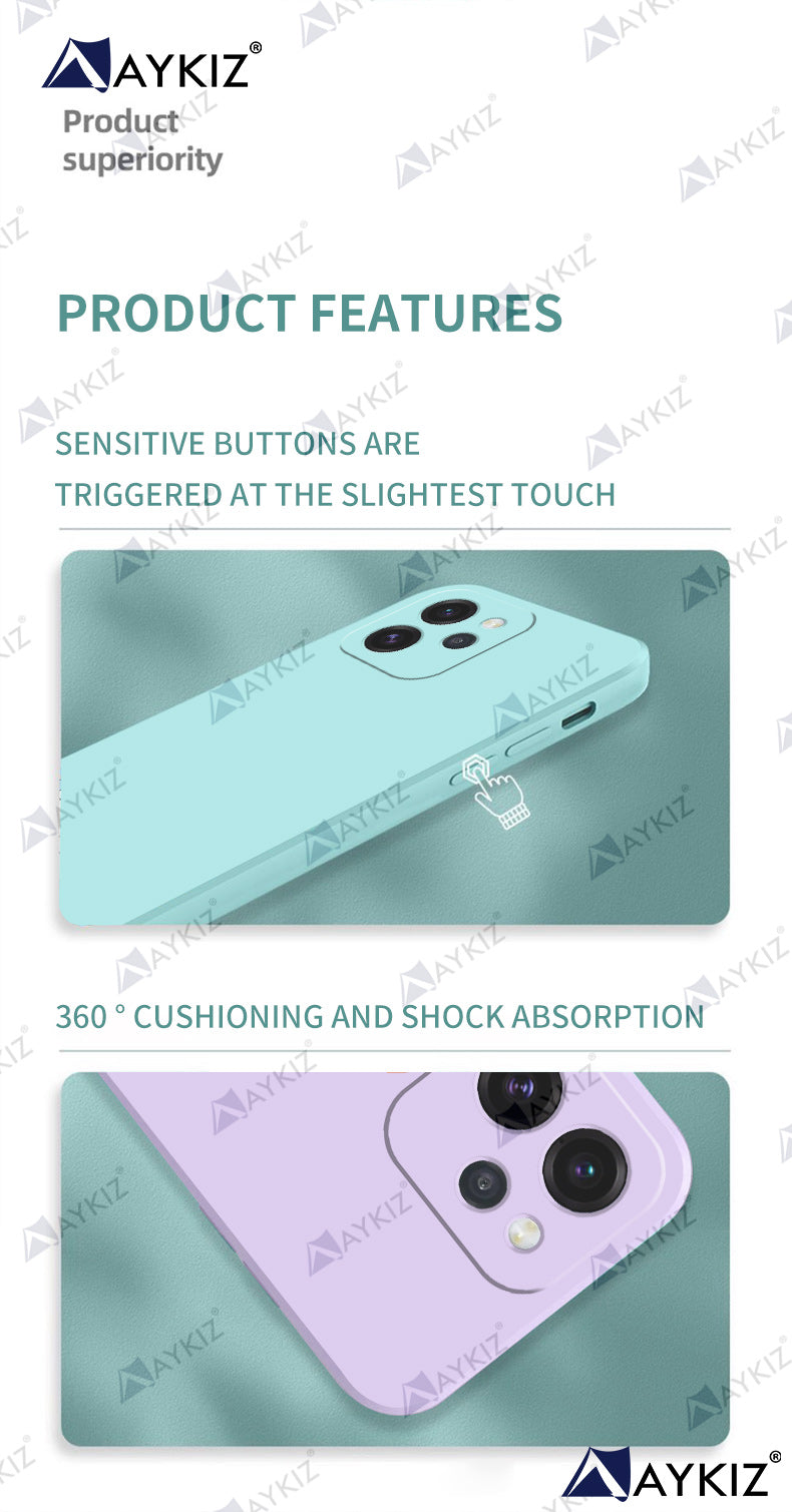 Aykiz Soft Matte Silicone Back Cover Inside Cloth with Camera Protection for Oppo Reno 15 Pro Mini