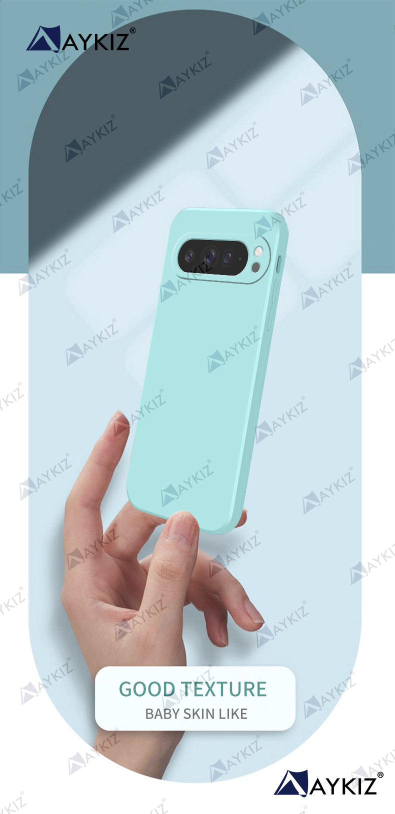 Aykiz Soft Matte Silicone Back Cover Inside Cloth with Camera Protection for Google Pixel 9 Pro