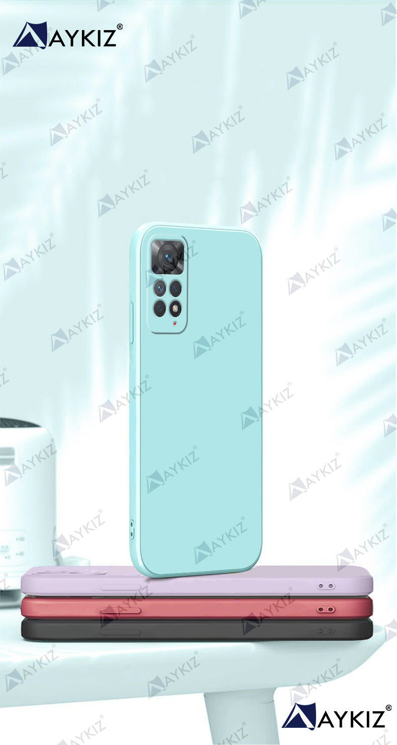 Aykiz Soft Matte Silicone Back Cover Inside Cloth with Camera Protection for Redmi Note 11T Pro