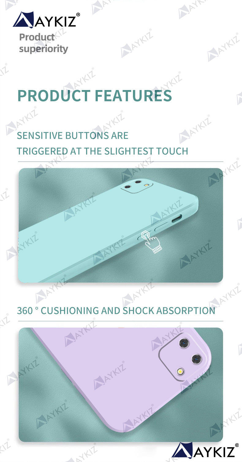 Aykiz Soft Matte Silicone Back Cover Inside Cloth with Camera Protection for Realme C11 2020