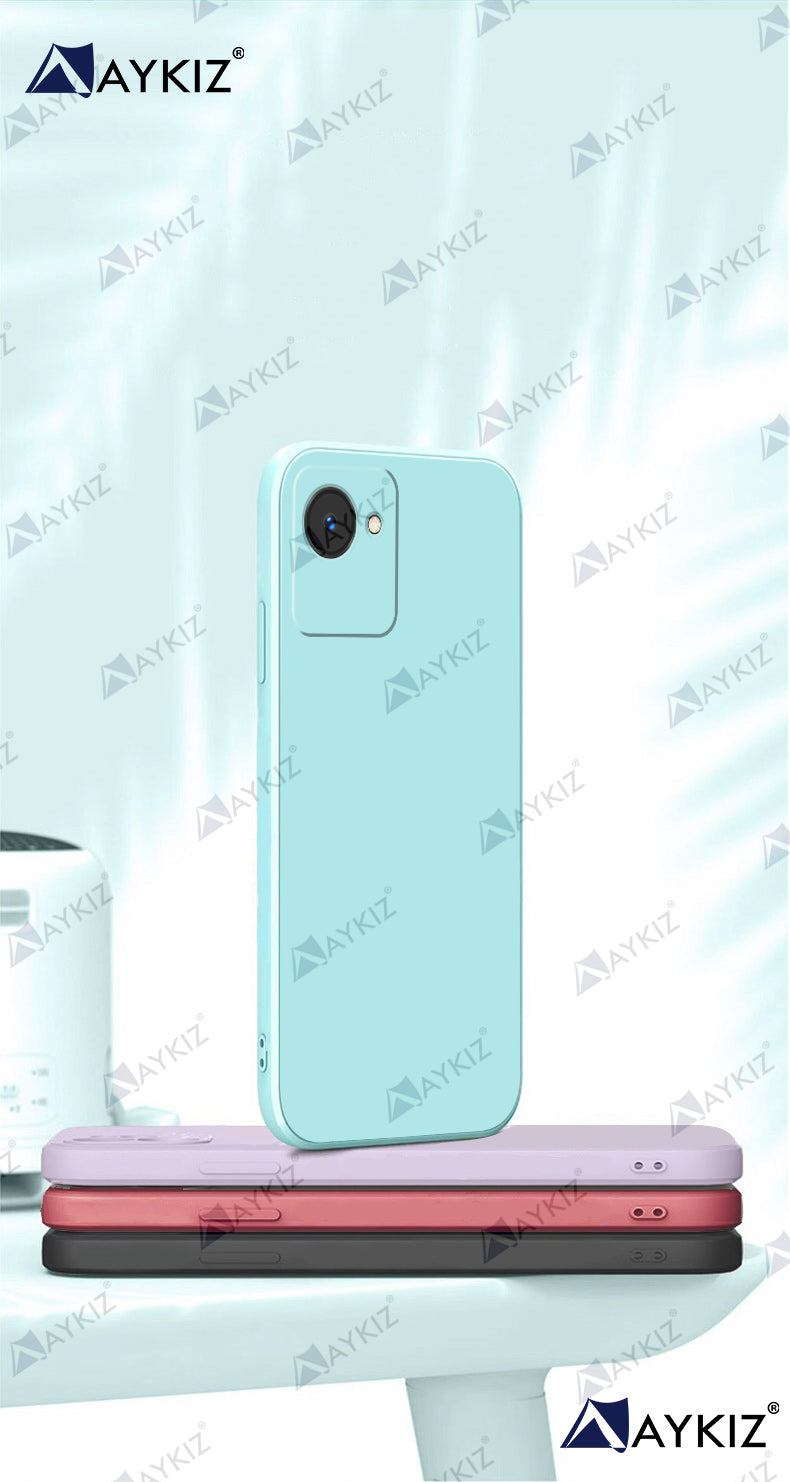 Aykiz Soft Matte Silicone Back Cover Inside Cloth with Camera Protection for Realme C30s