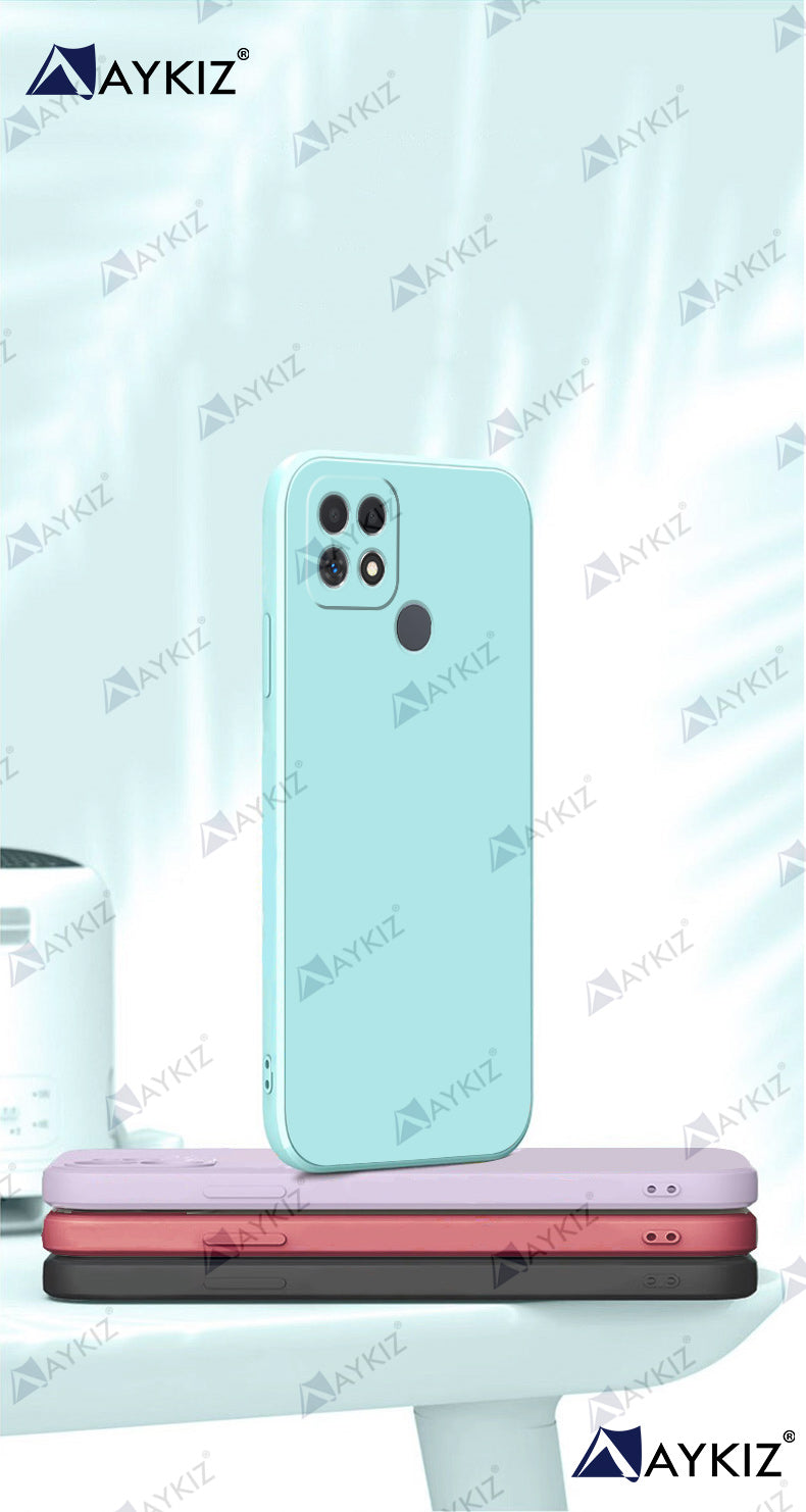 Aykiz Soft Matte Silicone Back Cover Inside Cloth with Camera Protection for  Realme Narzo 50A