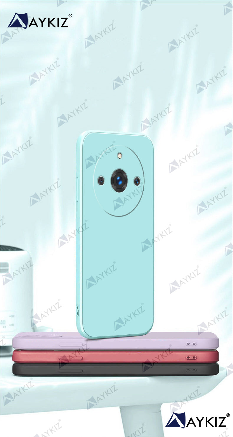 Aykiz Soft Matte Silicone Back Cover Inside Cloth with Camera Protection for Realme 11