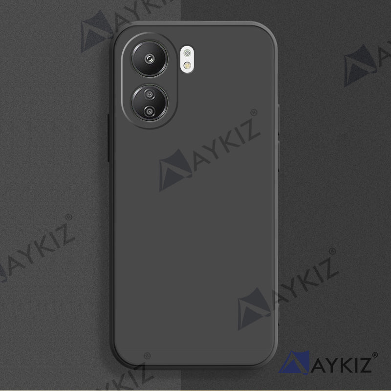 Aykiz Soft Matte Silicone Back Cover Inside Cloth with Camera Protection for Redmi 13C 4G