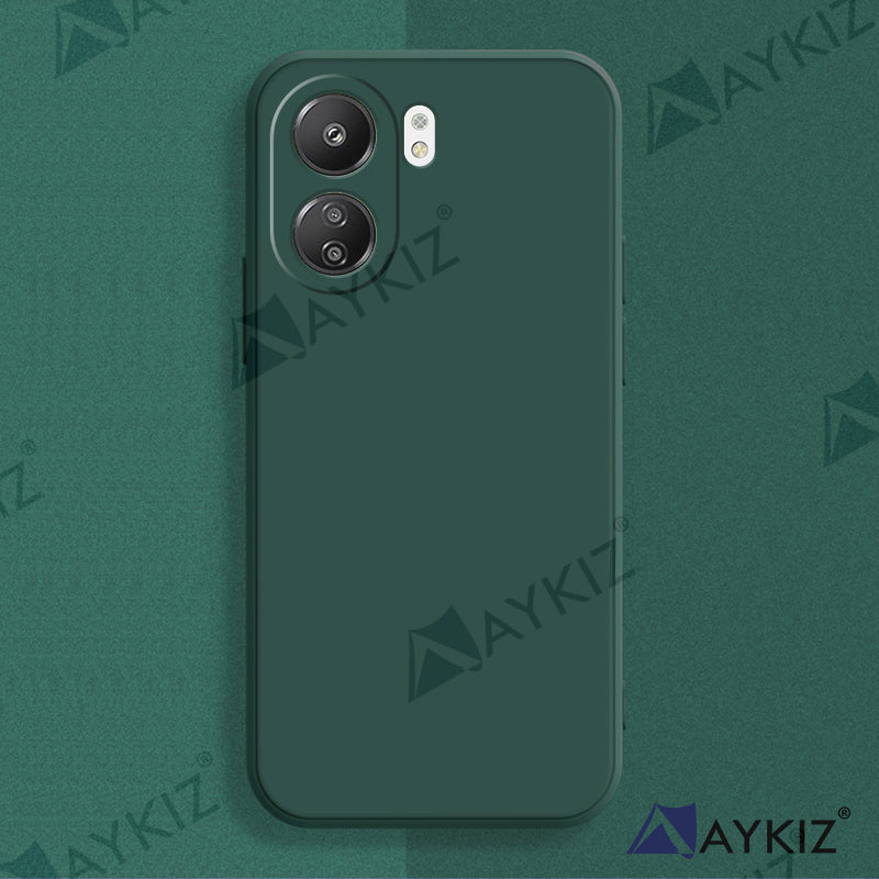 Aykiz Soft Matte Silicone Back Cover Inside Cloth with Camera Protection for Redmi 13C 4G