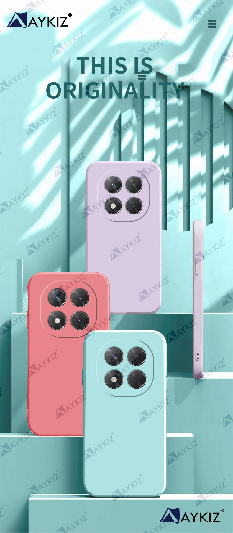 Aykiz Soft Matte Silicone Back Cover Inside Cloth with Camera Protection for Redmi Note 14 Pro