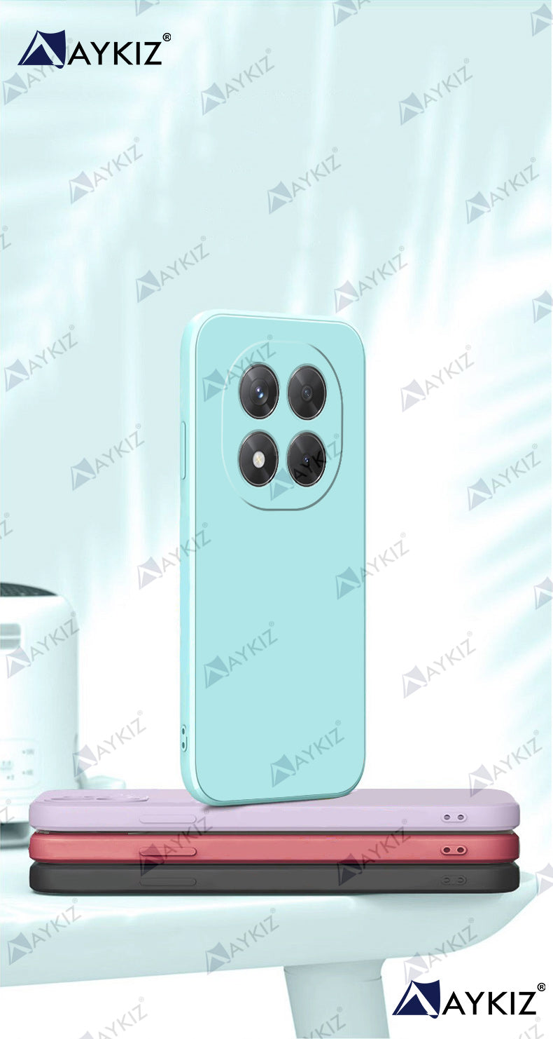 Aykiz Soft Matte Silicone Back Cover Inside Cloth with Camera Protection for Redmi Note 14 Pro
