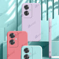Aykiz Soft Matte Silicone Back Cover Inside Cloth with Camera Protection for Oppo F25 Pro 5G