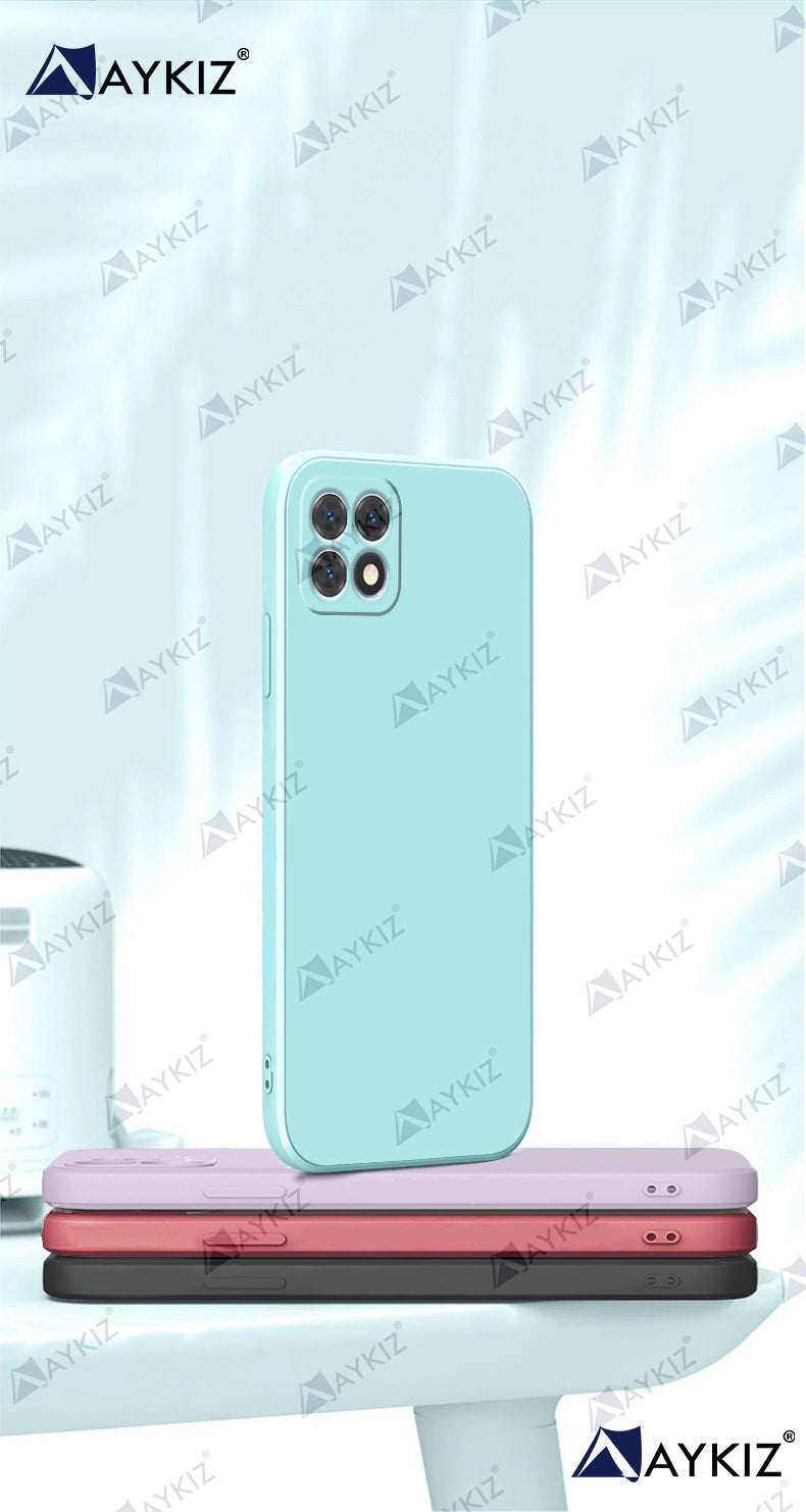 Aykiz Soft Matte Silicone Back Cover Inside Cloth with Camera Protection for Samsung Galaxy A22 5G