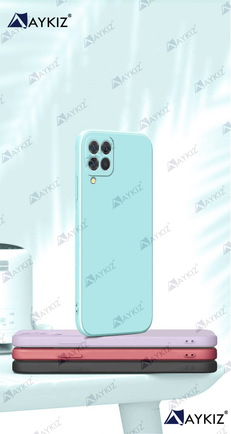 Aykiz Soft Matte Silicone Back Cover Inside Cloth with Camera Protection for Samsung Galaxy M62