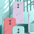 Aykiz Soft Matte Silicone Back Cover Inside Cloth with Camera Protection for Samsung Galaxy J8 2018