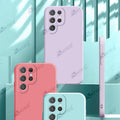 Aykiz Soft Matte Silicone Back Cover Inside Cloth with Camera Protection for Samsung Galaxy S22 Ultra