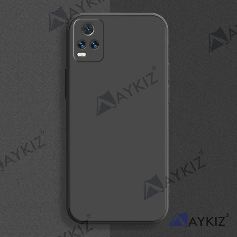 Aykiz Soft Matte Silicone Back Cover Inside Cloth with Camera Protection for Vivo V20