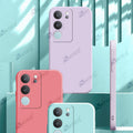 Aykiz Soft Matte Silicone Back Cover Inside Cloth with Camera Protection for Vivo V29/V29 Pro