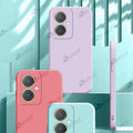 Aykiz Soft Matte Silicone Back Cover Inside Cloth with Camera Protection for Vivo Y27 4G