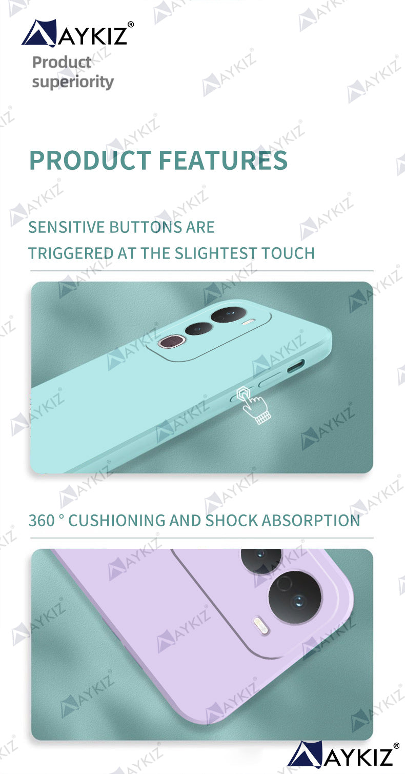 Aykiz Soft Matte Silicone Back Cover Inside Cloth with Camera Protection for Vivo Y400