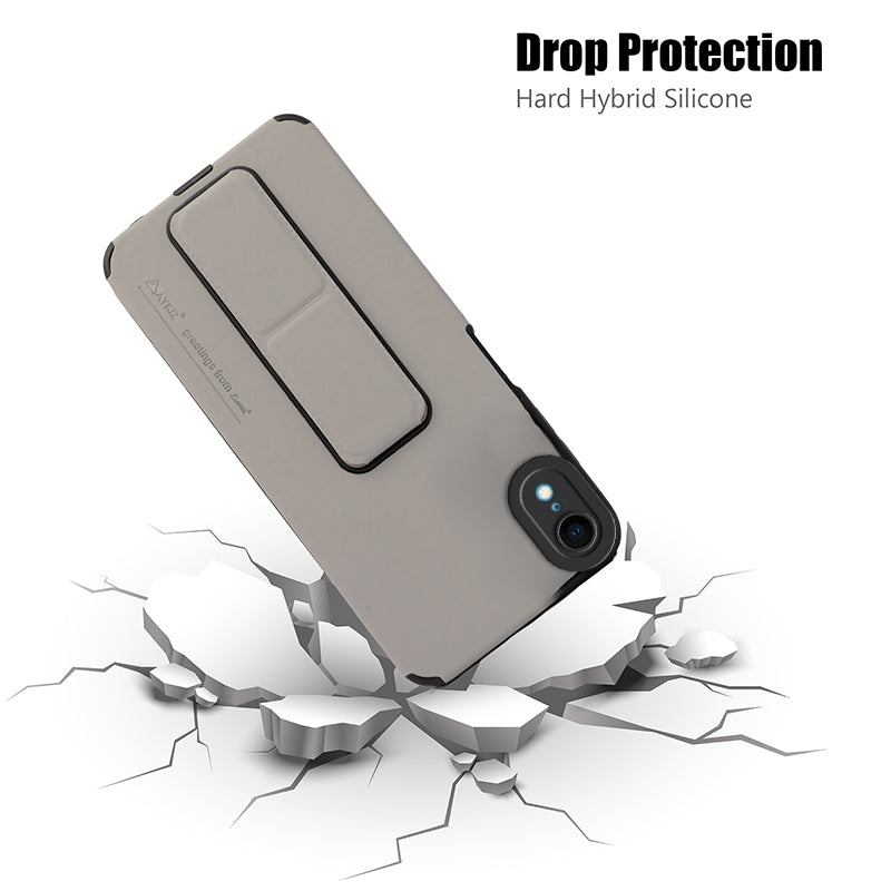 AYKIZ Designed Magnetic Stand & Holder,Vertical & Horizontal Hand Strap Multi Kickstand,Finger Strap Back Cover for IPhone XR